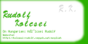 rudolf kolcsei business card